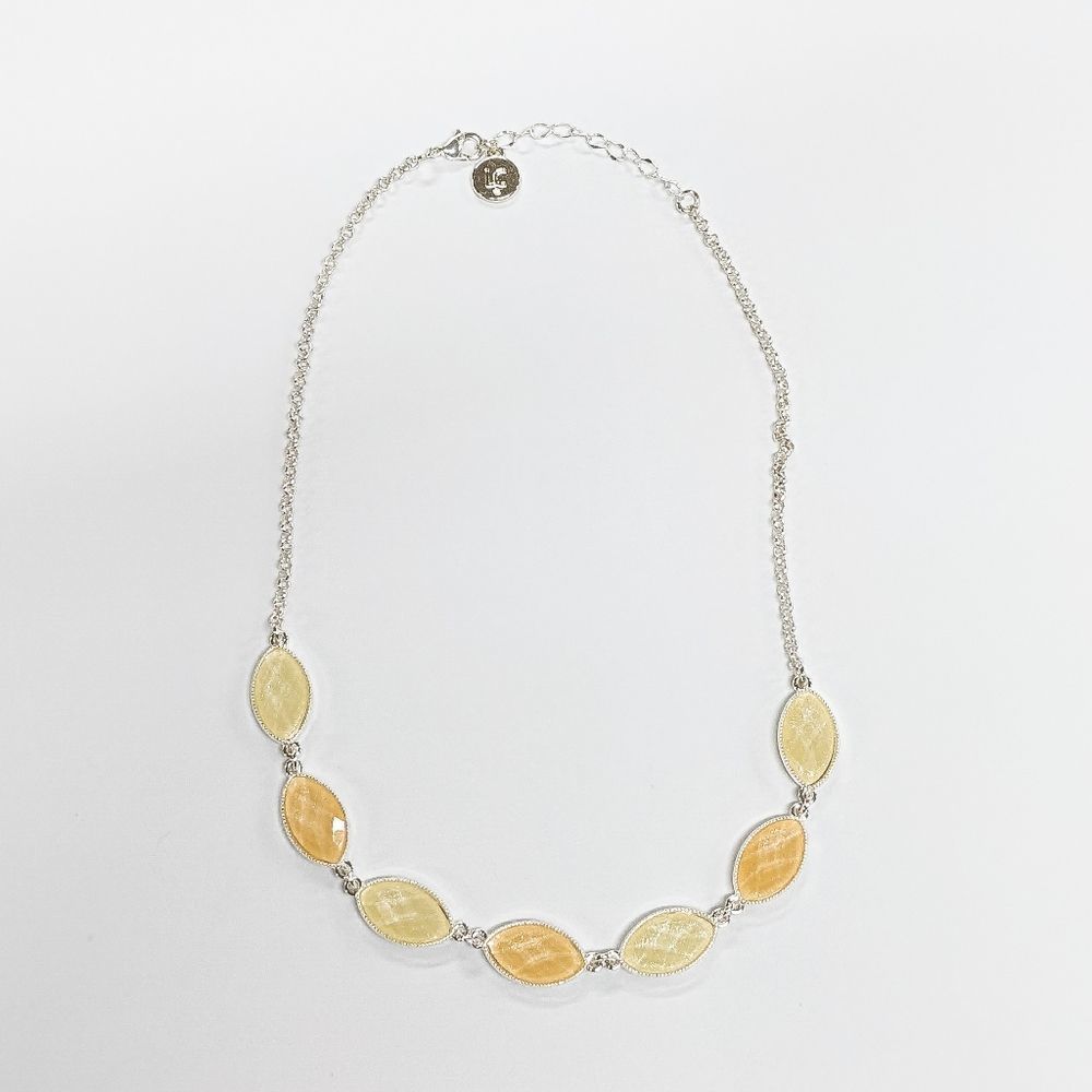 Short Liz Claiborne Adjustable Yellow & Gold Gem Necklace
